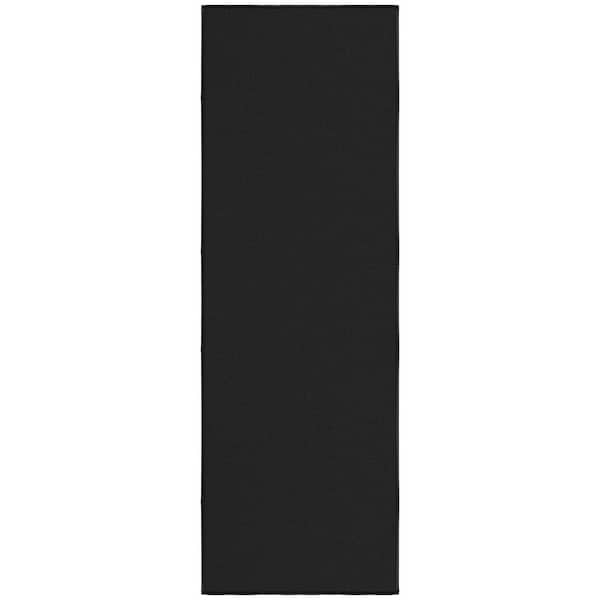 Ottomanson Basics Collection Non-Slip Rubberback Modern Solid Design 2x5 Indoor Runner Rug, 1 ft. 8 in. x 4 ft. 11 in., Black