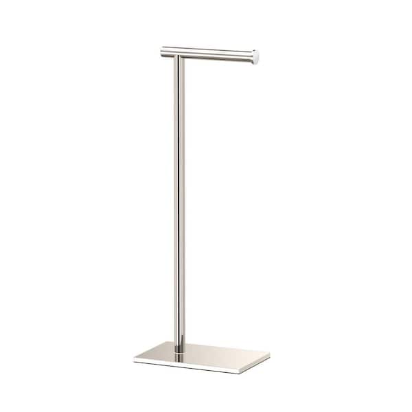 Latitude II Square Freestanding Toilet Paper Holder in Polished Nickel