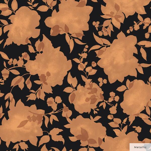 Tempaper Metallic Brushed Copper and Black Silhouette Vinyl Peel and Stick Wallpaper Roll (Covers 28 sq. ft.)
