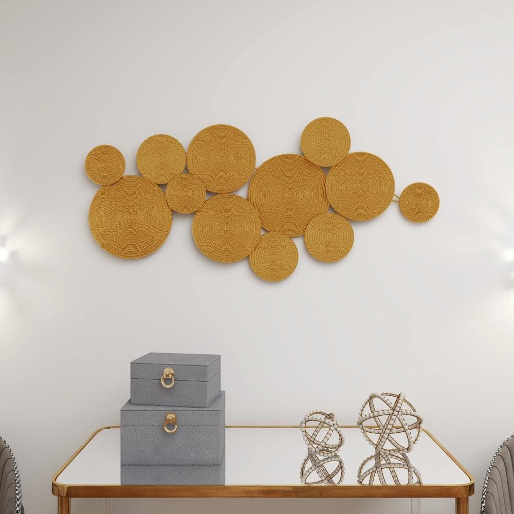 Gold Circular Iron Bohemian Wall Sculpture