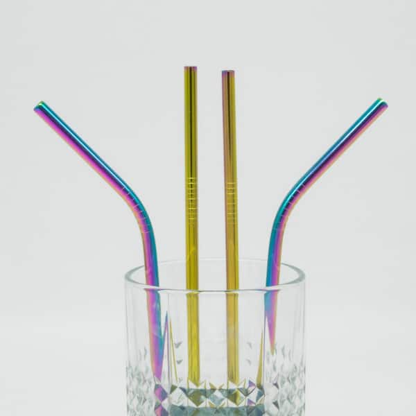 BOULEVARD BAKING  MANNA Reusable Bright Rainbow SILICONE 11 inch Straws ~  Set of 6 plus brush! – Boulevard Baking