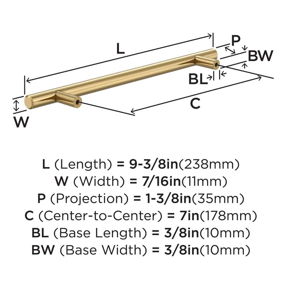 Champagne Bronze 7-Inch Bar Cabinet Pull