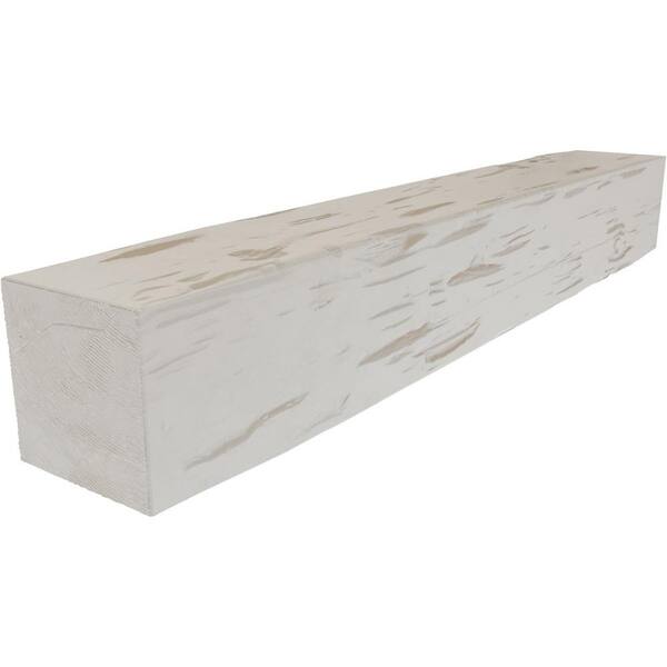 Ekena Millwork 4 in. x 8 in. x 7 ft. Pecky Cypress Faux Wood Beam Fireplace Mantel Unfinished