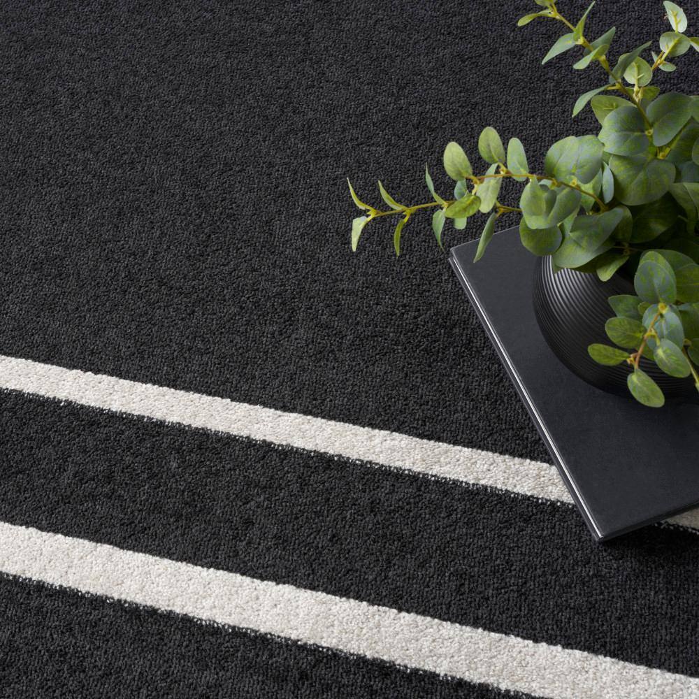 Black Ivory 10' x 14' Solid Synthetic Indoor/Outdoor Rug