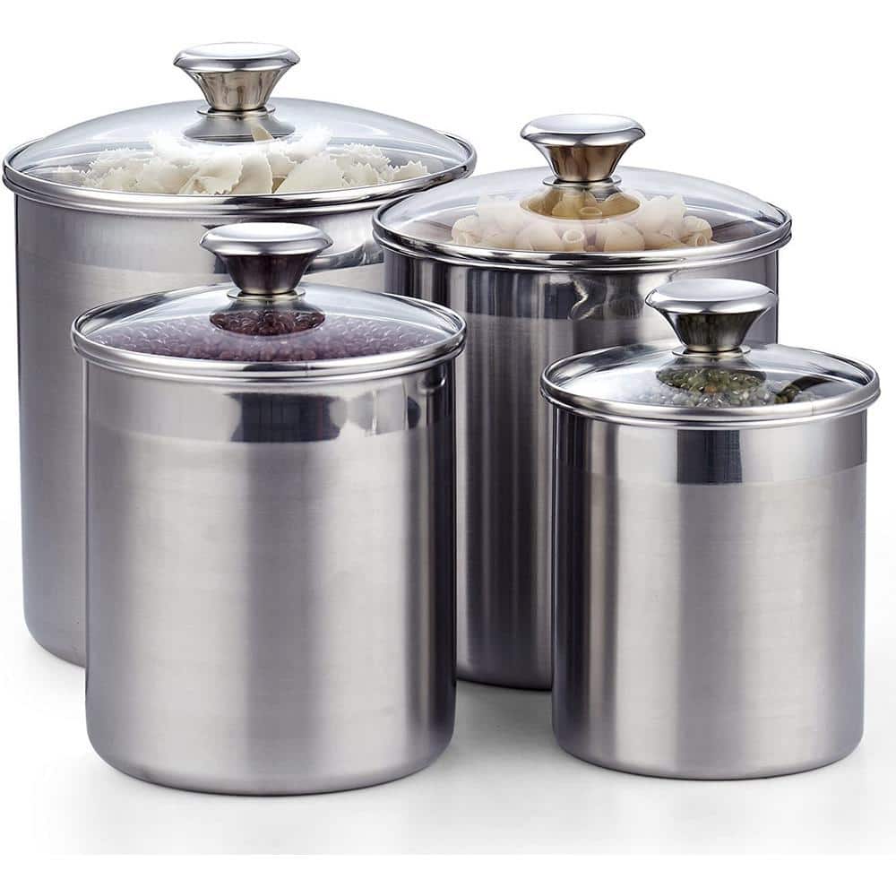 Cooks Standard 02553 4-Piece Stainless Steel Canister Set 02553