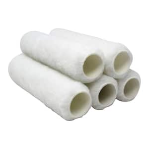 9 in. x 3/8 in. Standard White Nylon Paint Roller Covers (5-Pack )