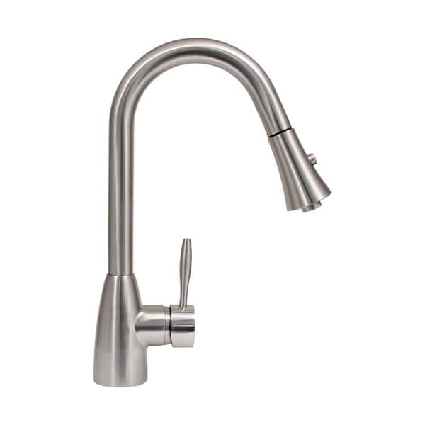 Dyconn Gila Single-Handle Pull-Down Sprayer Kitchen Faucet in Brushed Nickel