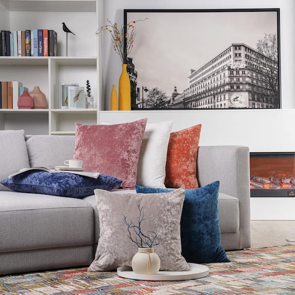 grey velvet throw pillows