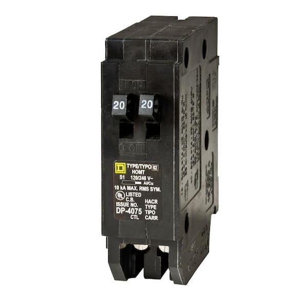 Homeline 2-20-Amp Single-Pole Tandem Circuit Breaker (HOMT2020CP)