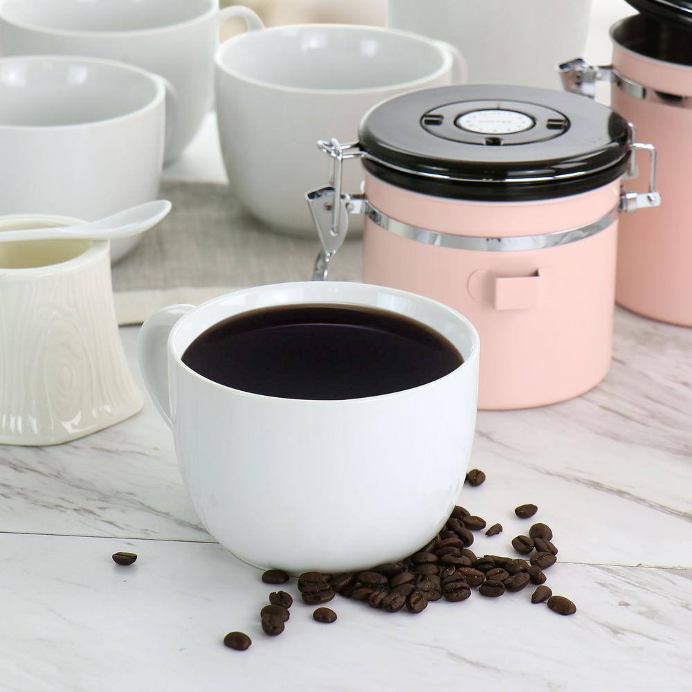 Martha Stewart - Brandclub - 4 Piece 25 Ounce Fine Ceramic Coffee Cup  Beverage Mug Set in White