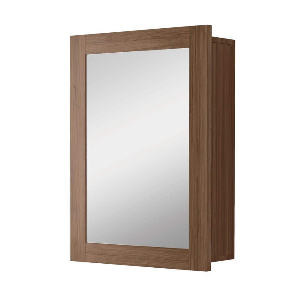 24 in. W x 30 in. H Rectangular Walnut Wood Medicine Cabinet with Mirror, Adjustable Glass Shelves and Soft Close Hinges price history on PriceWatchPro