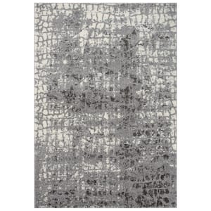 Venice Ivory/Gray 7 ft. 10 in. x 9 ft. 10 in. Abstract Area Rug