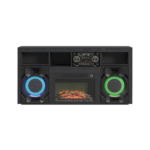 Picket House Furnishings San Andreas Black TV Stand Entertainment