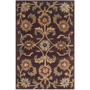 Heritage Brown/Gold Doormat 2 ft. x 3 ft. Floral Area Rug