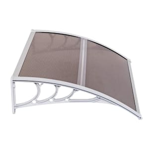 3.3 ft. Brown/Diffused Door and Window Fixed Awning