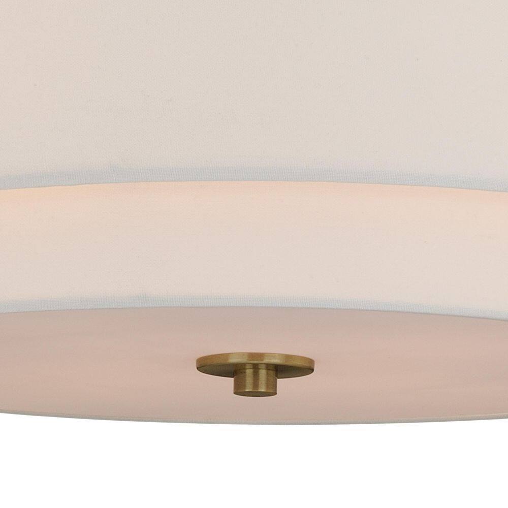 Burnaby 20.5" Matte Brass Drum Semi-Flush Mount Ceiling Light