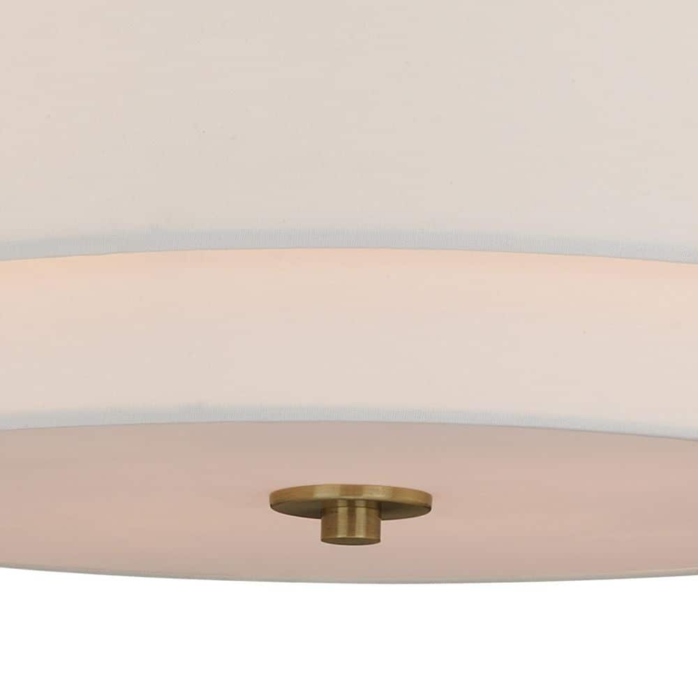 Burnaby 20.5" Matte Brass Drum Semi-Flush Mount Ceiling Light