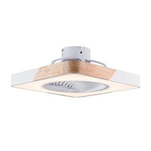22 in. Modern Integrated LED Indoor Square White Flush Mount Ceiling Fan with Light