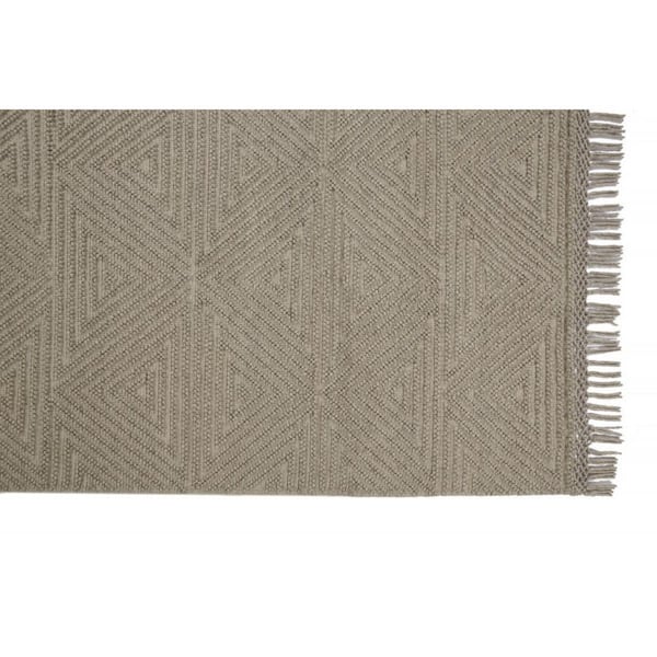 HomeRoots Tan, Ivory Geometric 2 ft. x 8 ft. Area Rug