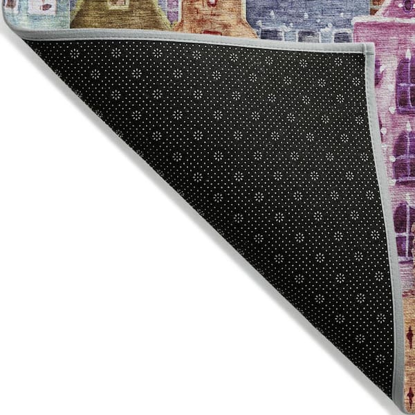 Red, Gold, Teal Blue 10 ft. x 14 ft. Woven Geometric Polyester Rectangle Indoor/Outdoor Area Rug