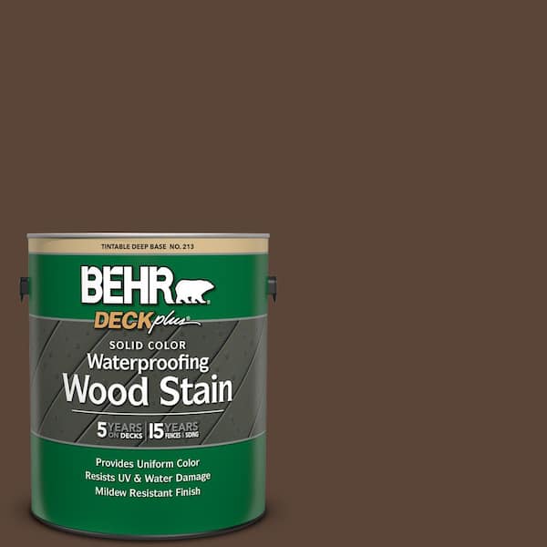 BEHR DECKplus 1 gal. #N150-7 Chocolate Therapy Solid Color Waterproofing Exterior Wood Stain