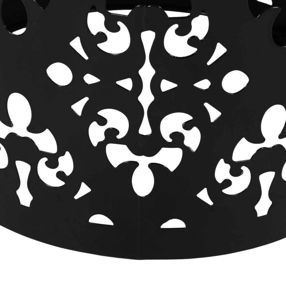 Black Cylindrical Iron Outdoor Patio Side Tables Set