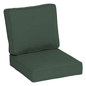 Oasis 22 in. x 24 in. Plush 2-Piece Deep Seating Outdoor Lounge Chair Cushion in Olive Green