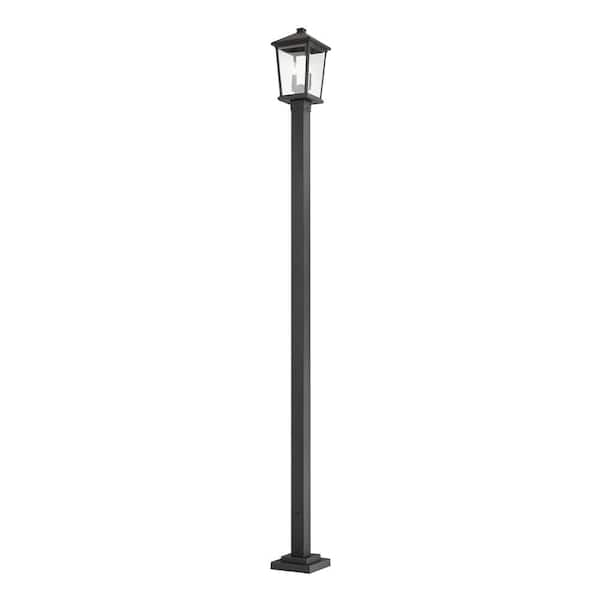 Beacon 2-Light Black 104.5 in. Aluminum Hardwired Outdoor Weather ...