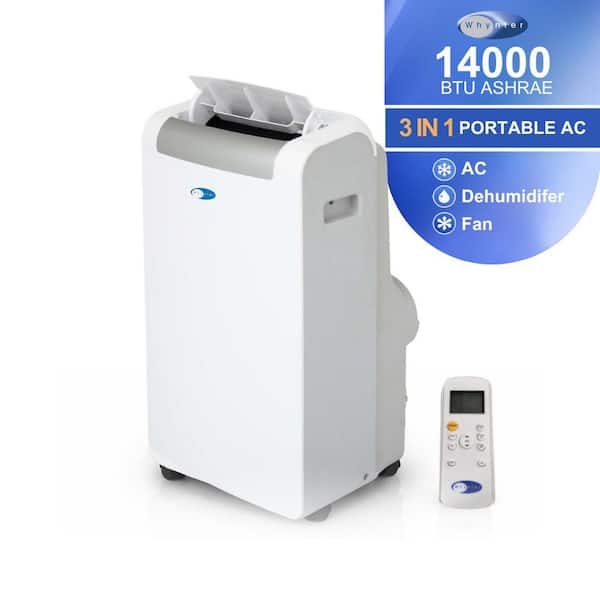 10,300 (DOE) BTU Portable Air Conditioner Cools 500 Sq. Ft. with Dehumidifier, Remote, and Filter in White
