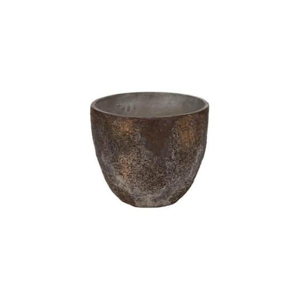 PotteryPots 16.54 in. W x 14.17 in H Extra Small Round Imperial Brown Ficonstone Indoor Outdoor Jesslyn Planter