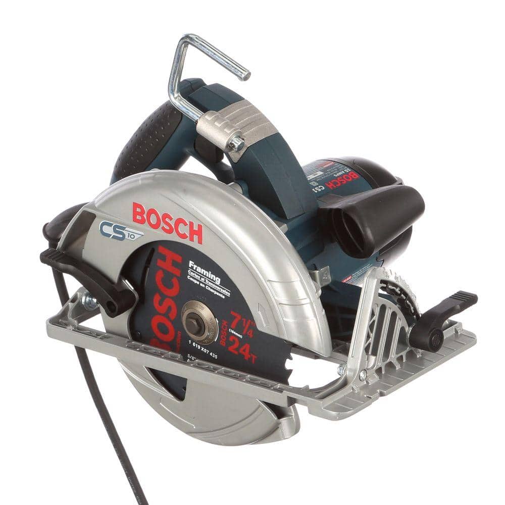 Bosch 15 Amp 7-1/4 in. Corded Circular Saw with 24-Tooth Carbide Blade and  Carrying Bag CS10 The Home Depot