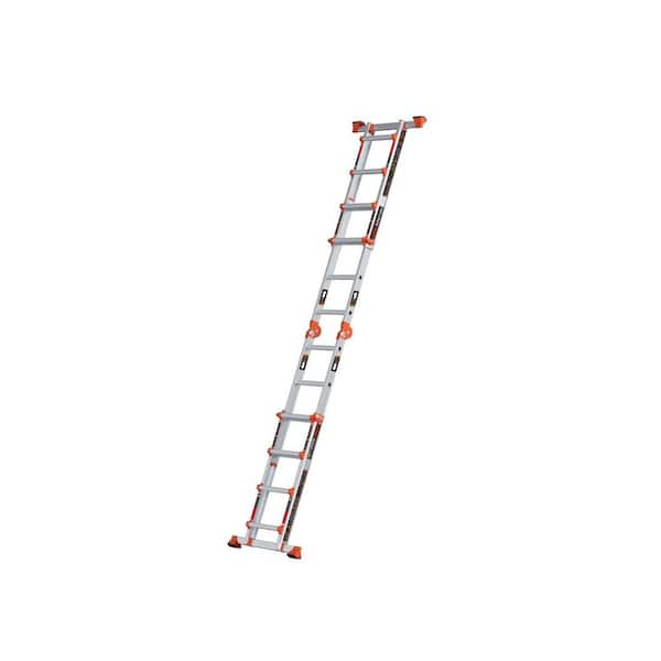 A Frame 4 Step Ladder Extension Reach 14 ft. Aluminum Multi Position Folding Ladder 330 lbs. Load Telescoping Anti-Slip