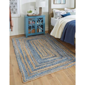Braided Chindi Blue/Natural 4 ft. x 6 ft. Area Rug