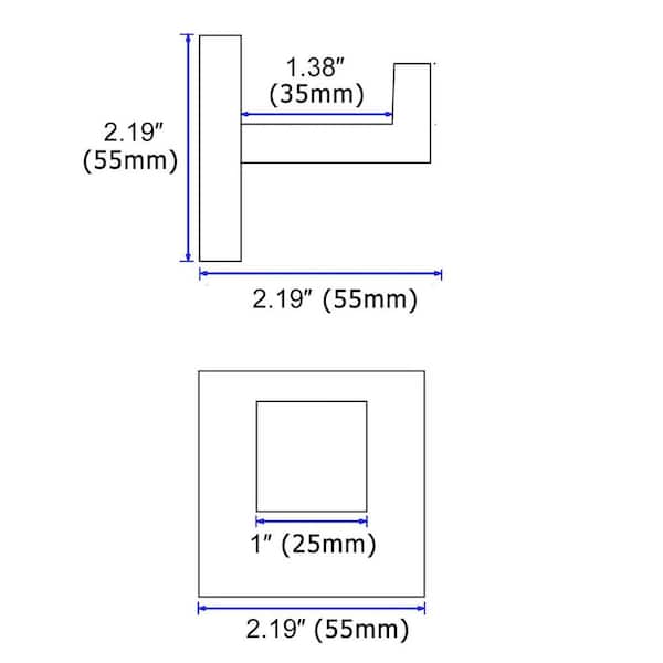 WZ J-Hook Robe/Towel Hook in Chrome, including 4 hooks