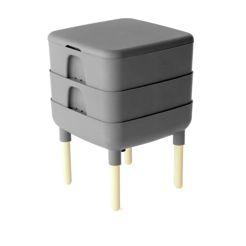 The Essential Living Composter 6 Gal. Worm Composter in Color Grey