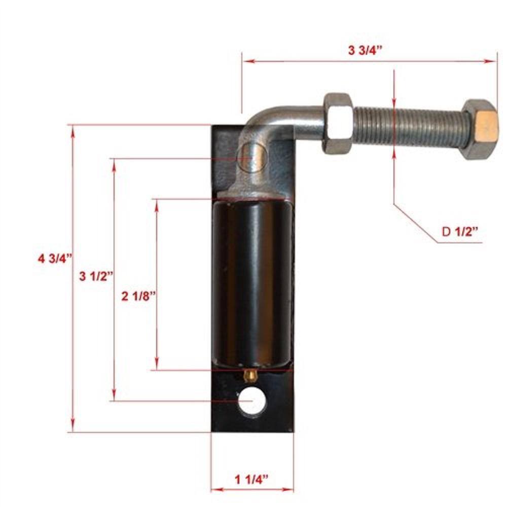 ALEKO Steel 1/2" Black J-Bolt Hinge for Swing Gates