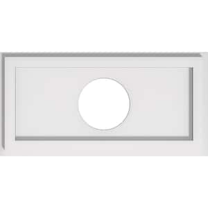 1 in. P X 16 in. W X 8 in. H X 4 in. ID Rectangle Architectural Grade PVC Contemporary Ceiling Medallion