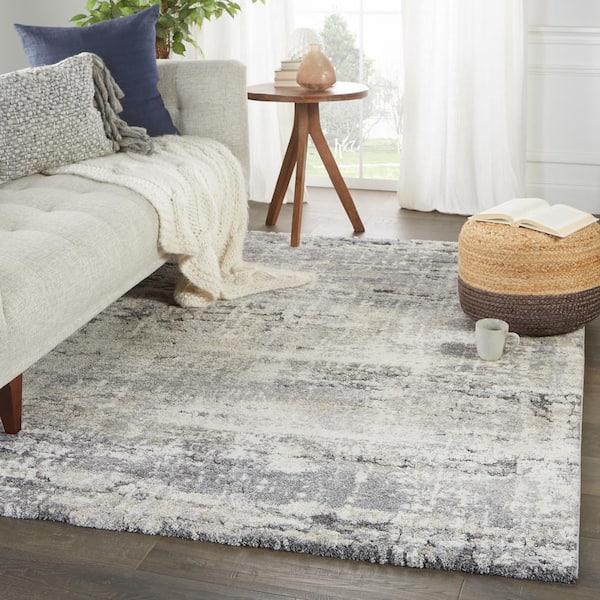 Benton Gray/Ivory 3 ft. x 10 ft. Abstract Runner Rug