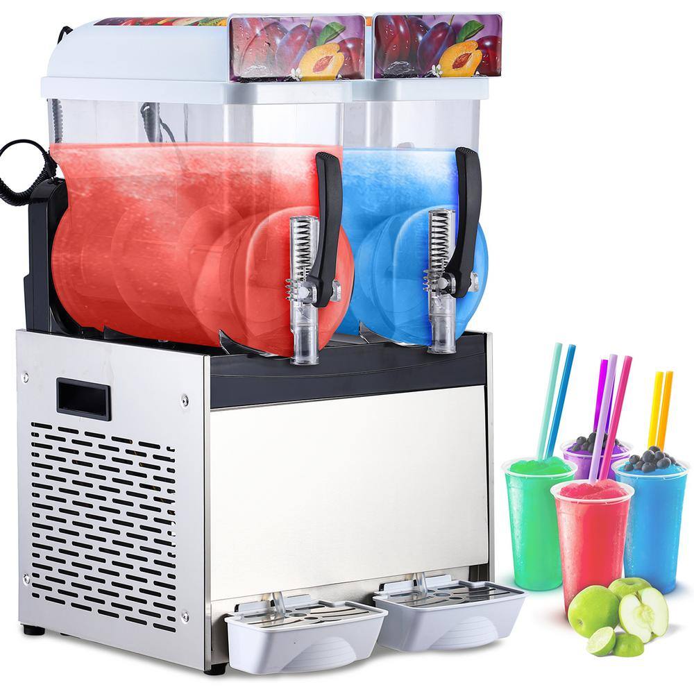 Garvee 700W Commercial Slushy Machine 15L x2 Double Bowl Frozen Drink