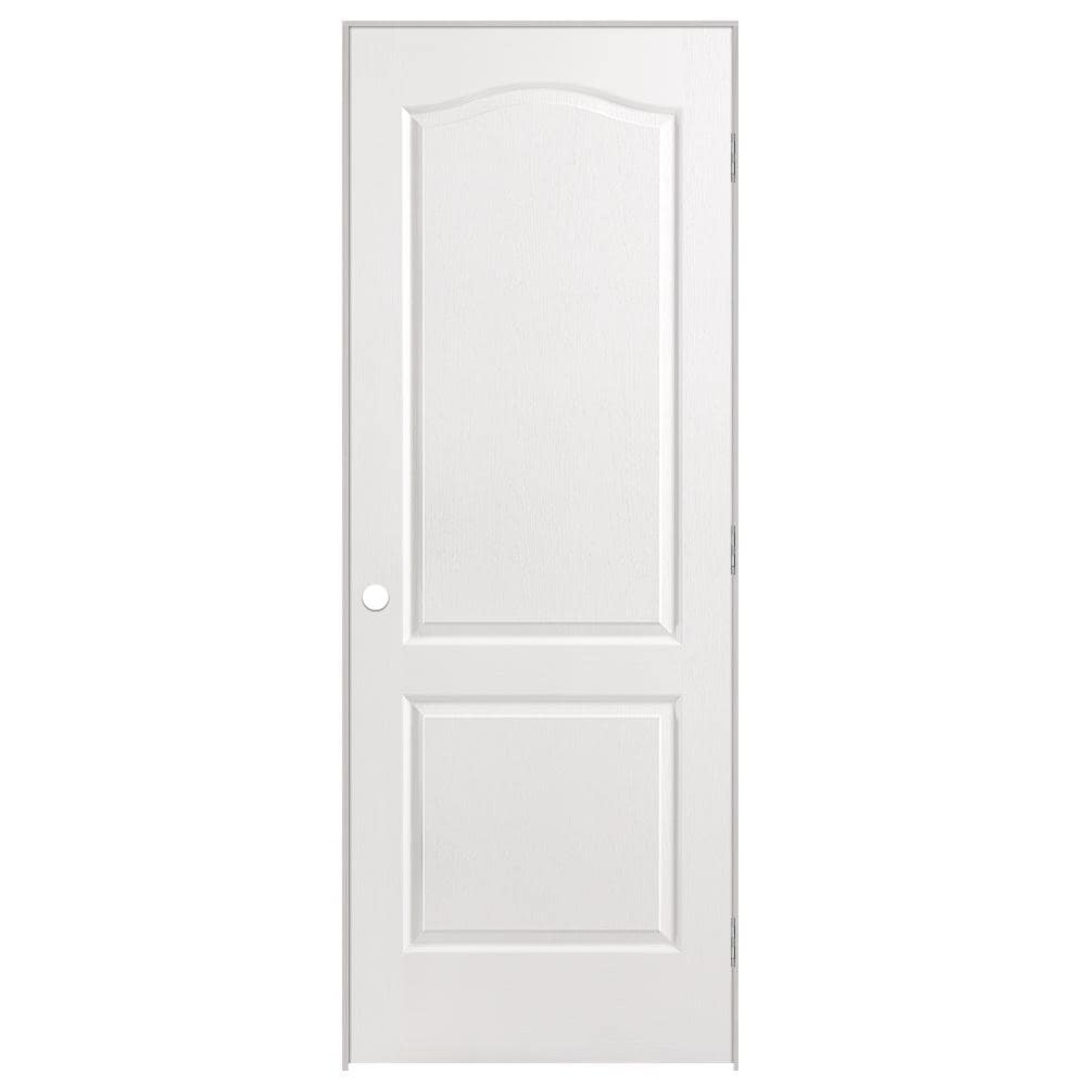 Masonite 30 in. x 80 in. 2 Panel Arch Top Left-Handed Textured Primed Composite Single Interior 17989 - The Home Depot