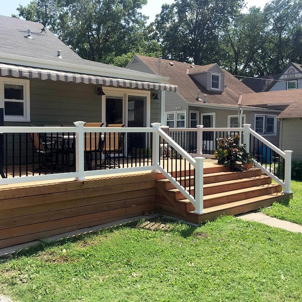 Weatherables Vilano 3.5 ft. H x 8 ft. W Vinyl Tan Stair Railing Kit