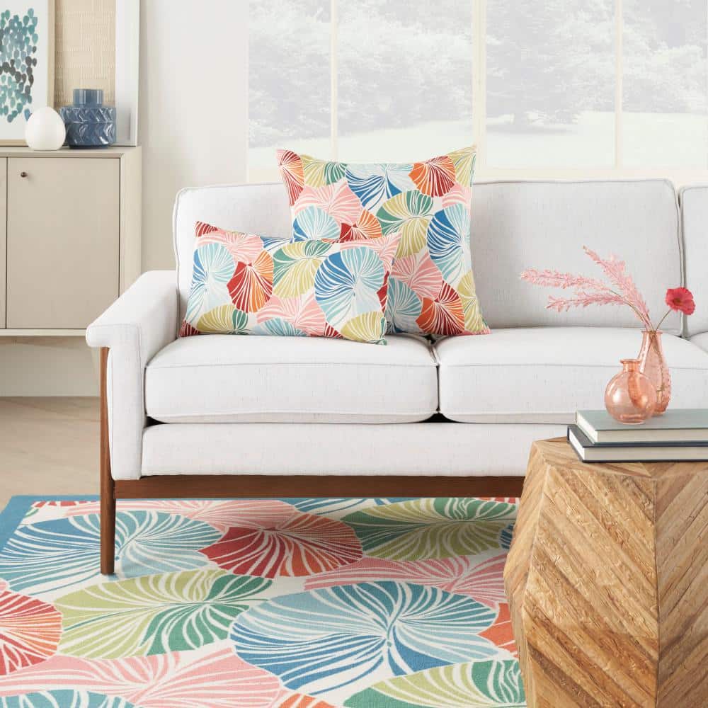 Waverly Multicolor 20" x 20" Polyester Indoor/Outdoor Throw Pillow