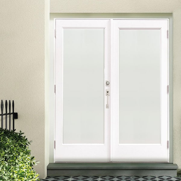 60 in. x 80 in. Fiberglass Smooth White Left-Hand Outswing Hinged Patio Door