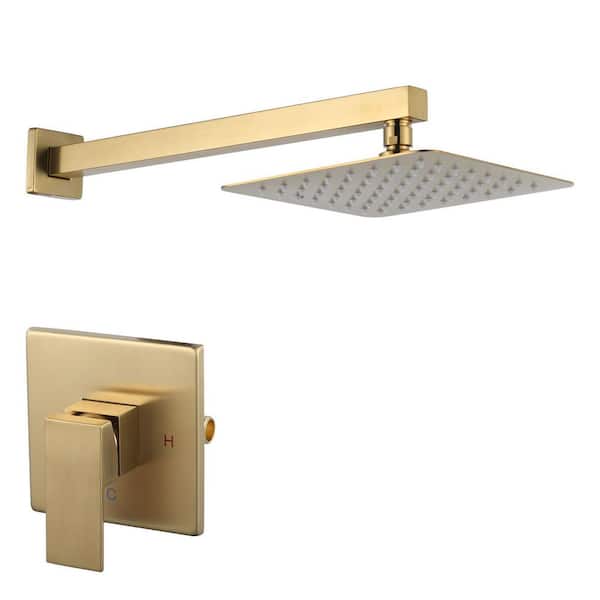 Single Handle 1-Spray Shower Faucet 1.8 GPM with Pressure Balance in Gold (Valve Included)