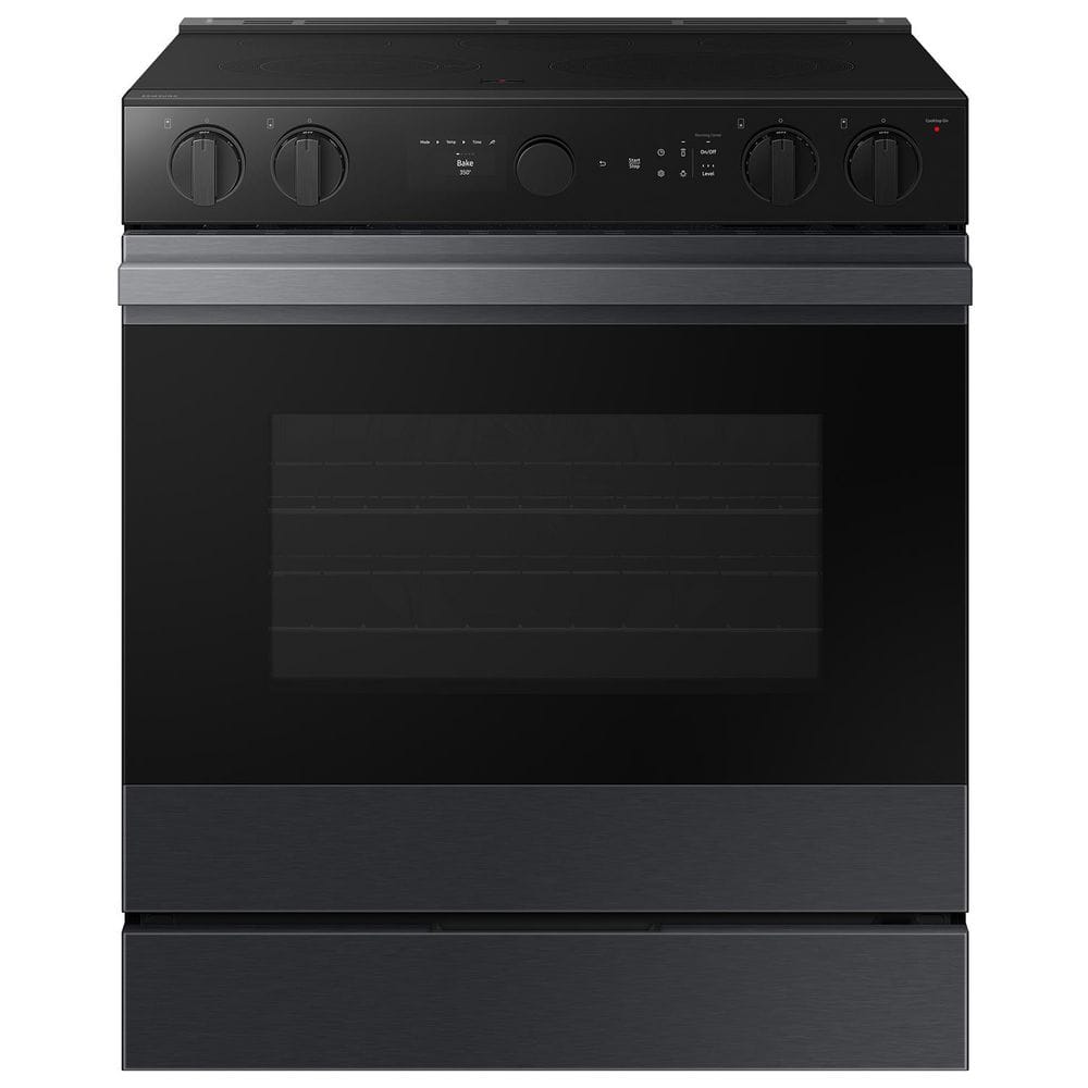 Bespoke Smart Slide-In Electric Range 6.3 cu. ft. with Air Sous Vide & Air Fry in Matte Black Steel -  Samsung, NSE6DG8502MT