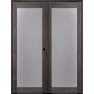 Paola 207 36"x 96" Left Hand Active Full Lite Frosted Glass Gray Oak Finished Wood Composite Double Prehung French Door