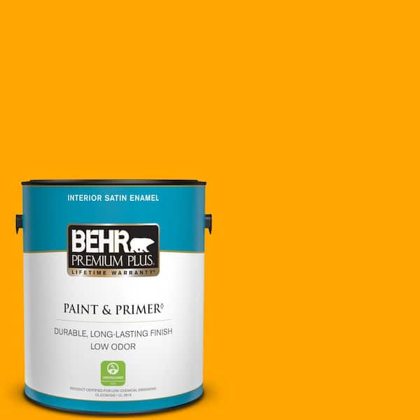 BEHR PREMIUM PLUS 1 gal. #S-G-330 Instant Delight Satin Enamel Low Odor Interior Paint & Primer