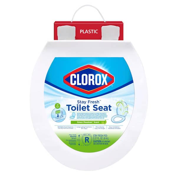 Clorox Clorox Round Closed Front Stay Fresh Scented Plastic Toilet Seat in White with Easy-Off Hinges