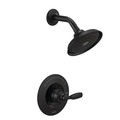 Woodhurst 1-Handle Wall Mount Shower Faucet Trim Kit in Matte Black (Valve Not Included)