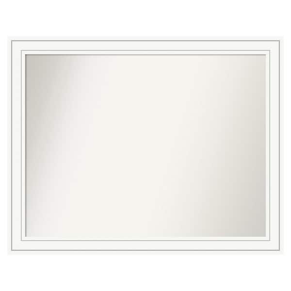 Amanti Art Craftsman White 43 in. x 34 in. Custom Non-Beveled Satin Wood Framed Bathroom Vanity Wall Mirror
